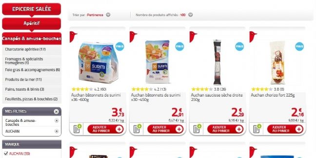 Auchan Drive invite les clients à noter ses produits