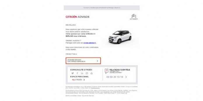 Citroën se reconnecte avec ses clients par email